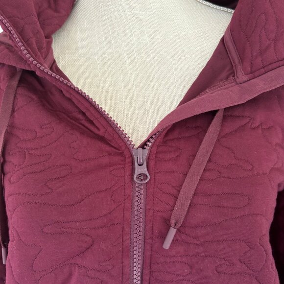 DSG Women’s Quilted Full Zip Hoodie Jacket M Burgundy - Picture 2 of 7